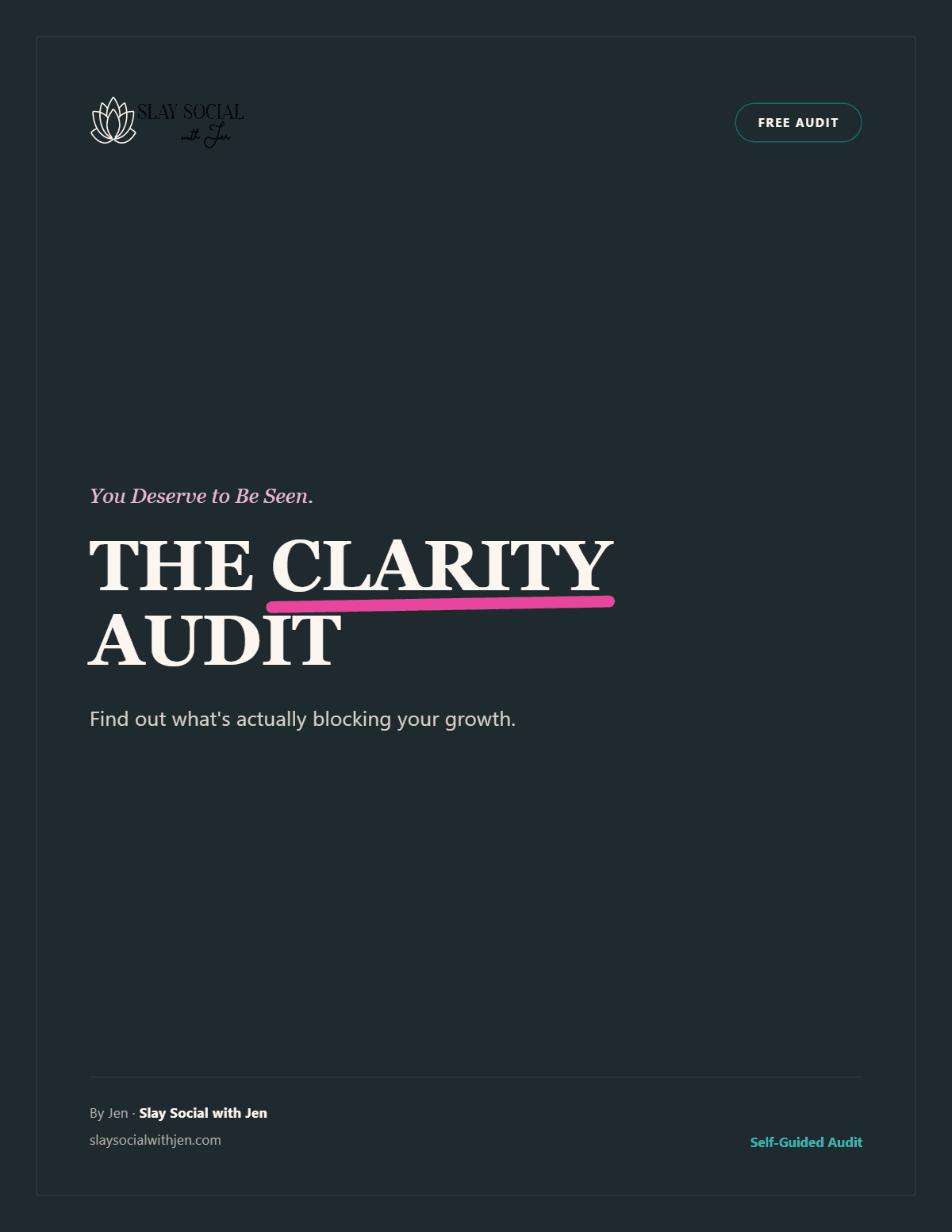 Page one of the free Clarity Audit PDF